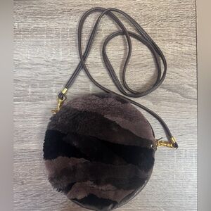 Paula Lishman sheared beaver fur crossbody bag